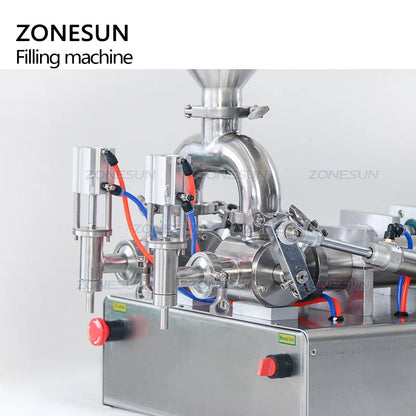 ZONESUN ZS-GT2P Máquina llenadora de pasta totalmente neumática con 2 boquillas