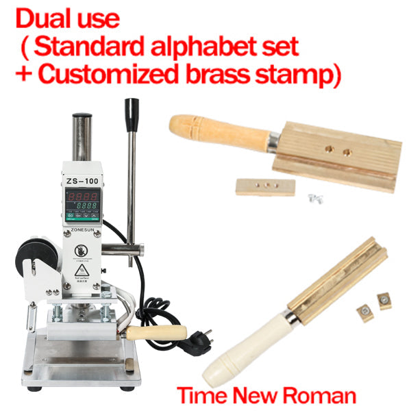 ZONESUN ZS‑100A 5×10 cm Hot Foil Stamping Machine with Dual Clips