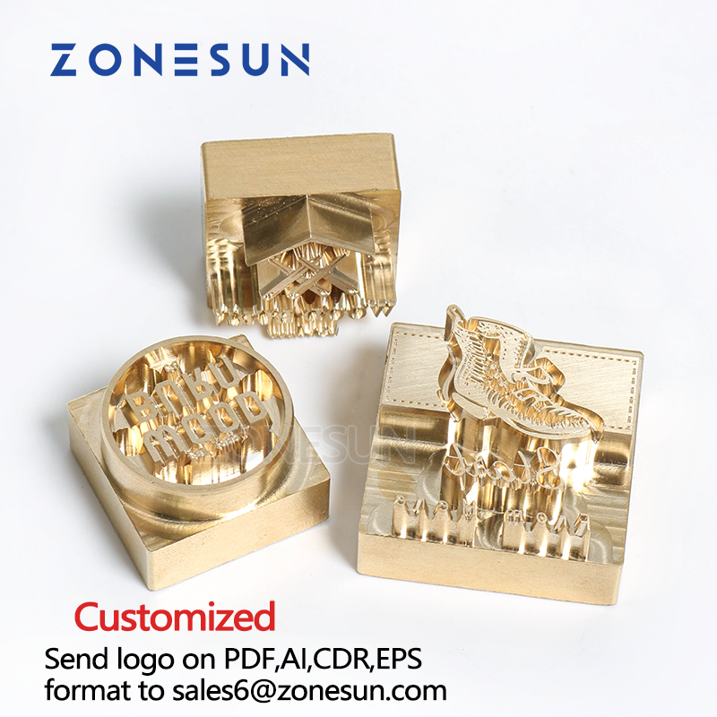 ZONESUN 20mm Customized Copper Stamp Mold for Embossing & Branding