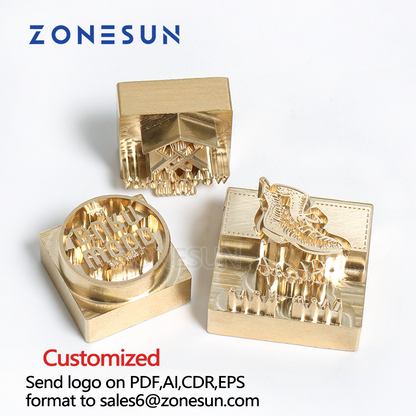 ZONESUN 20mm Customized Copper Stamp Mold for Embossing & Branding