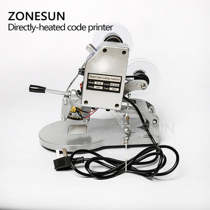 ZONESUN DY‑8 Directly‑heated Ribbon Date Printer Coding Machine